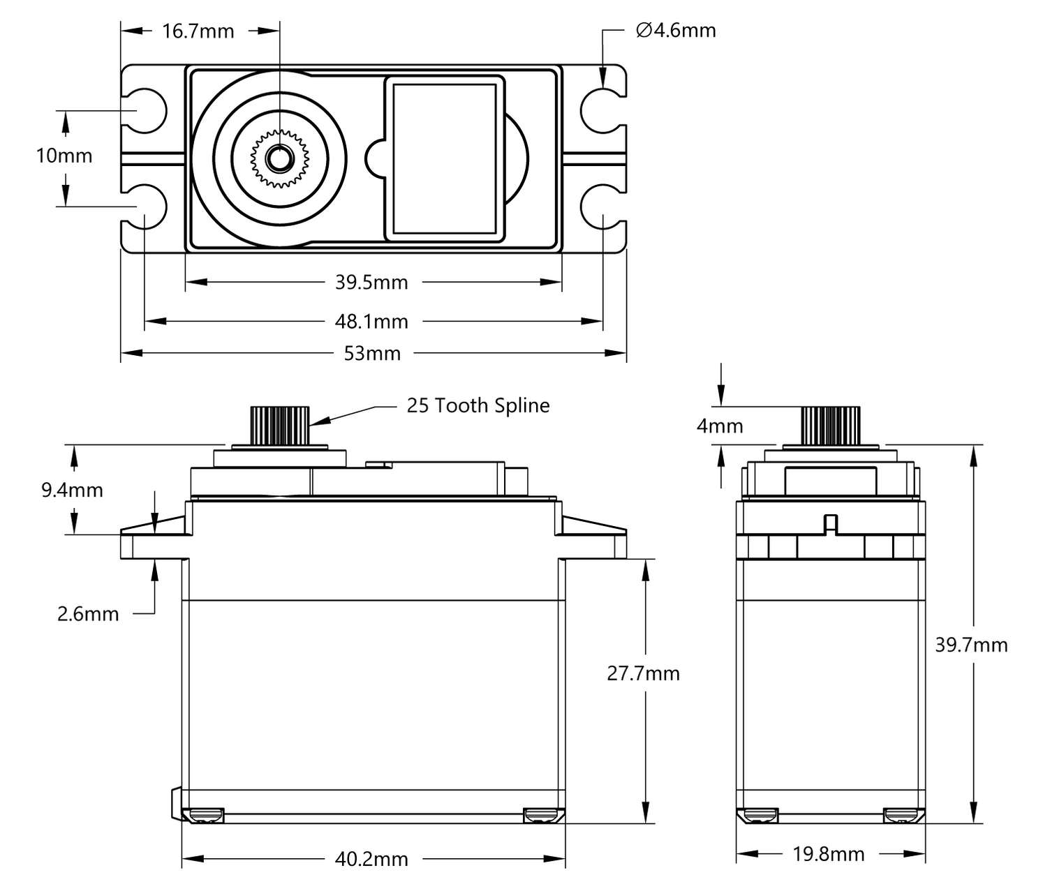 Hitec HS-488HB Deluxe HD Ball Bearing Servo (25 Tooth Spline ...