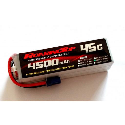 Roaring Top 4500mAh 6s (22.2v) 45C Lipo Battery - Altitude Hobbies